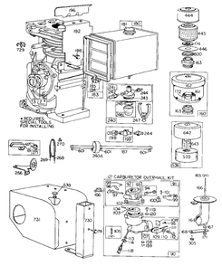 Carb Assembly Fuel Tank, A/C Diagram and Parts List for 146404-1113-XX  Briggs and Stratton Engine